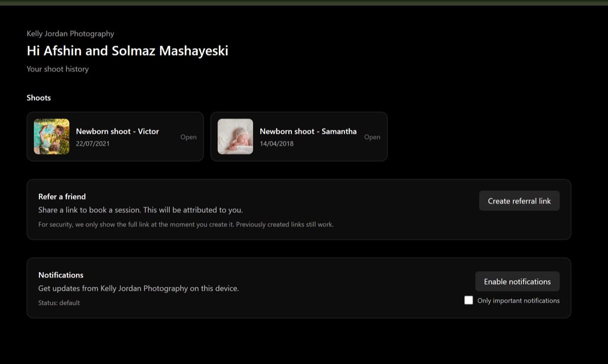 Brag Book application screenshot
